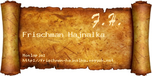 Frischman Hajnalka névjegykártya